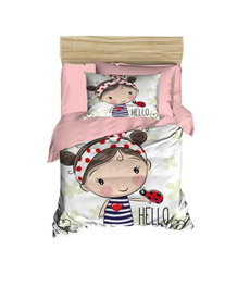 L'essentiel linge de maison Juego Funda Nórdica Bebé PH142, 100x150cm, Impresión 3D, Microsatén y Algodón, Incluye Sábana y Almohada (2 Piezas)
